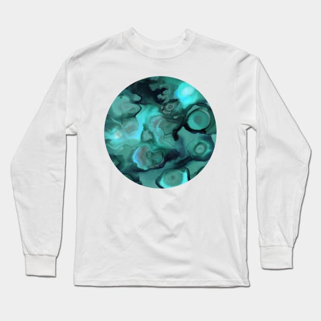 Ebb and Flow - Emerald Long Sleeve T-Shirt by micklyn